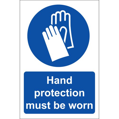 Hand Protection Sign Rigid, 20cm x 30cm