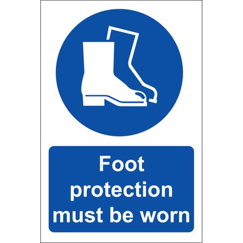 Foot Protection Sign Rigid, 20cm x 30cm