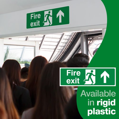 Fire Exit (Up) 150 x 450mm Rigid