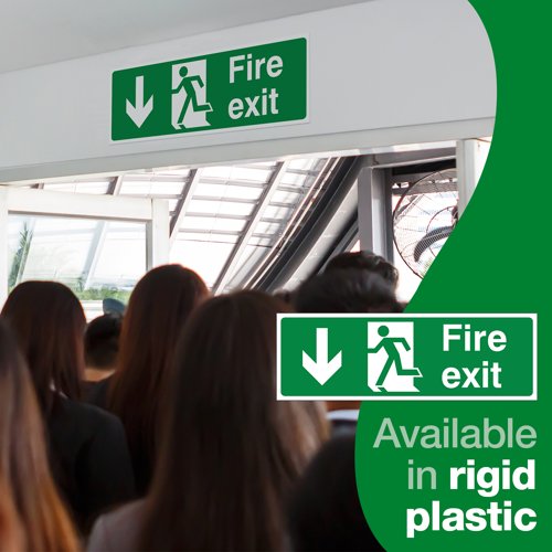 Fire Exit (Down) 150 x 450mm Rigid