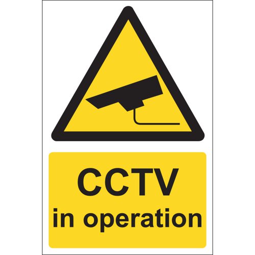 CCTV In Operation Sign Vinyl, 15cm x 20cm