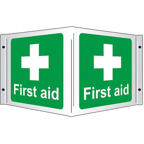 First Aid 3D Sign Projecting, Rigid, 43cm x 20cm