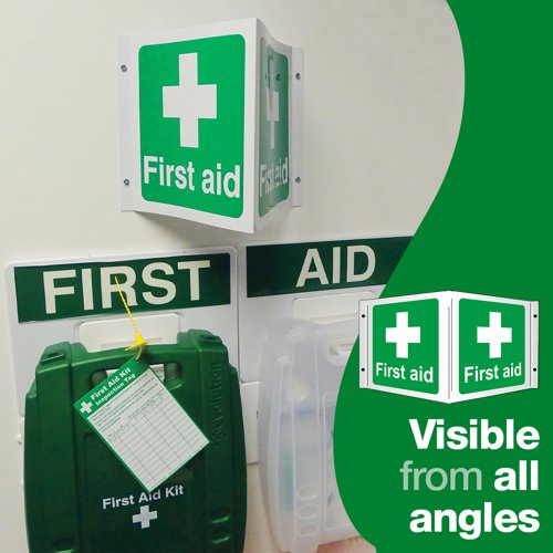 First Aid 3D Sign Projecting Rigid 43cm x 20cm