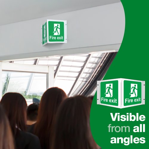 Fire Exit 3D Sign Projecting Rigid 43cm x 20cm