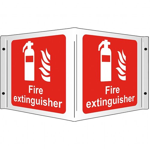Fire Extinguisher 3D Sign Projecting Rigid 43cm x 20cm