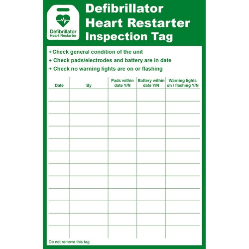 AED Inspection Tag Single