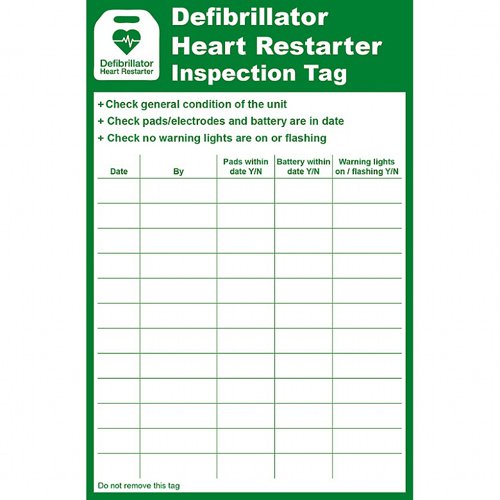 AED Inspection Tag PK10
