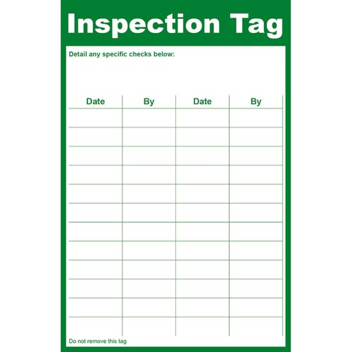 General Inspection Tag Single