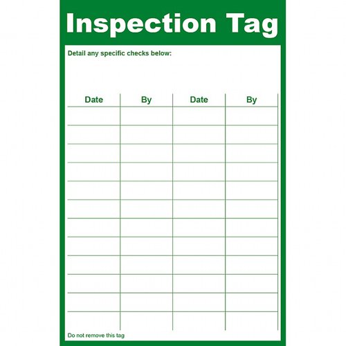 General Inspection Tag PK10