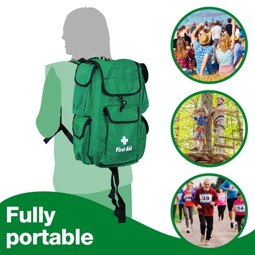 First Aid Rucksack Green Empty Nylon