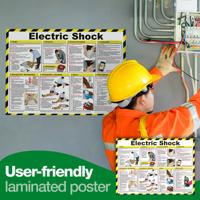 Electric Shock First Aid Laminated Guidance Poster A2 - A601