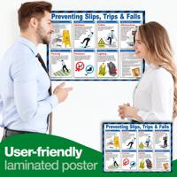 Preventing Slips Trips & Falls Laminated Guidance Poster - A614