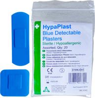 HypaPlast Blue Plasters, Metal Detectable, Assorted (20 Pack)