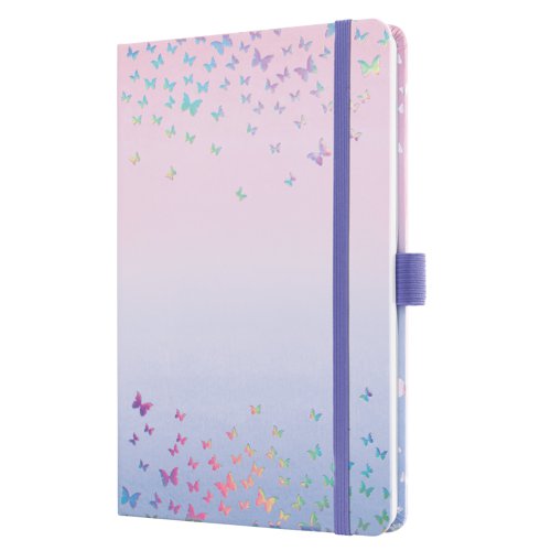 Jolie Weekly planner 2027 A5 13.50x20.30x1.60cm Butterfly Confetti Candy violet/pink hardcover 1 year 174 p. 80 gsm.