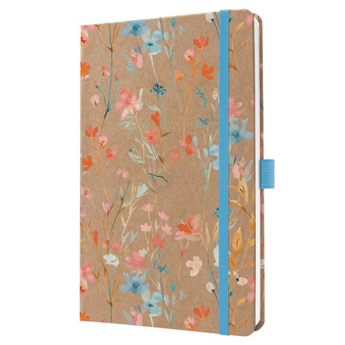 Jolie Weekly planner 2027 A5 13.50x20.30x1.60cm Blue Floral Serenity brown/blue/red/orange hardcover 1 year 174 p. 80 gsm 