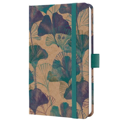 Jolie Weekly planner 2027 A6 9.50x15x1.60cm Moonlight Ginkgo brown/blue/turquoise hardcover 1 year 174 p. 80 gsm 