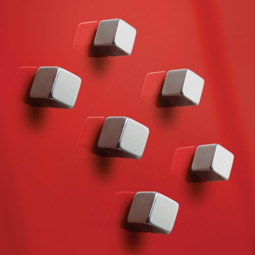 C5 ”Strong” Silver Cube Design Magnets - 10x10x10mm Pack of 6