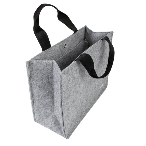 Desk-Sharing Bag Basic M with 2 handles light grey for laptops up to 15.4'' Organiser for mobile working 360x280x150mm synthetic felt.