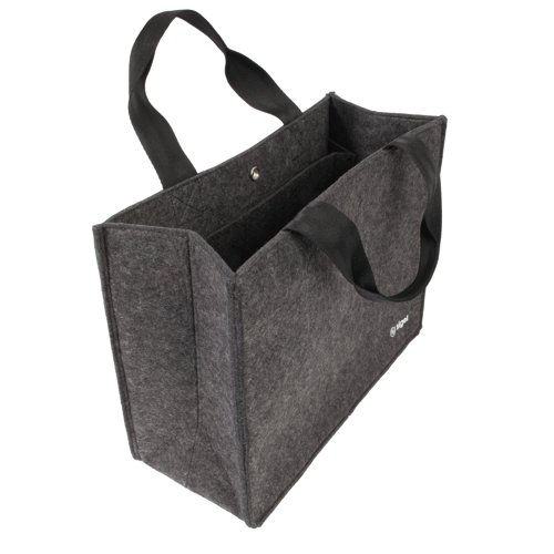 Desk-Sharing Bag Basic M with 2 handles dark grey for laptops up to 15.4'' Organiser for mobile working 360x280x150mm synthetic felt.