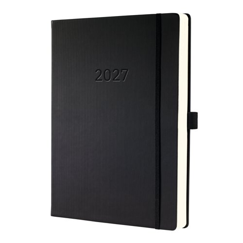 Conceptum Appointment book 2027 A4+ 22.50x31.50x3.50cm black hardcover 1 year 480 p. vertical 