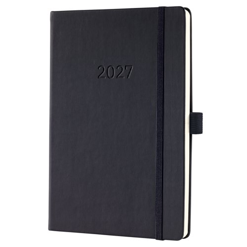Conceptum Weekly planner and notes 2027 A5 14.80x21.30x2cm black hardcover 1 year 192 p. 80 gsm FSC-certified 2 pages = week on left/notes on right el