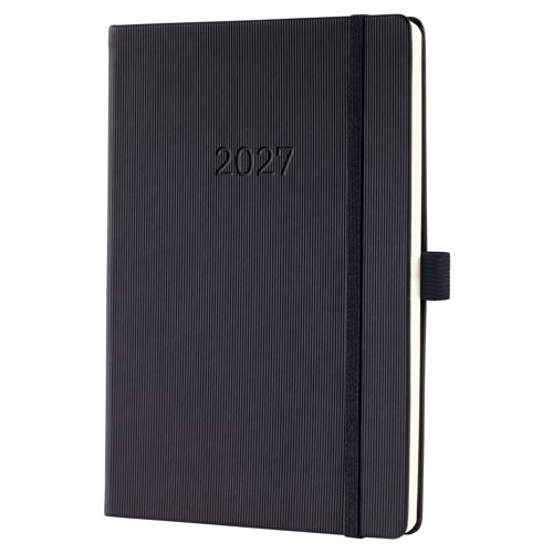 Conceptum Weekly planner 2027 A5 14.80x21.30x2cm black hardcover 1 year 192 p. vertical layout 80 gsm FSC-certified elastic fastener pen loop 1 archiv