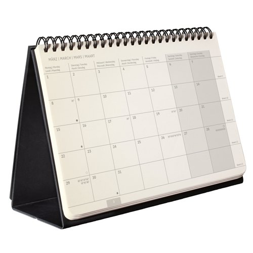 Conceptum Desktop planner 2027 ca. A5 landscape 21.30x22x1.80cm black hardcover 1 year 144 p. 80 gsm FSC-certified 2 pages = the month at the bottom a