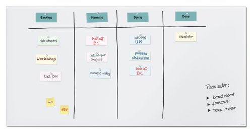 SIGEL Magnetic Glass Board Artverum - TUEV-approved - 200 x 100 cm - super-white - safety glass