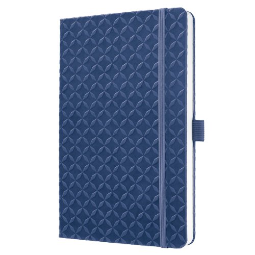 Jolie Notebook A5 13.50x20.30x1.60cm lined Indigo Blue dark blue hardcover 174 p. 80 gsm FSC-certified elastic fastener pen loop Ribbon markers: 1 PU 