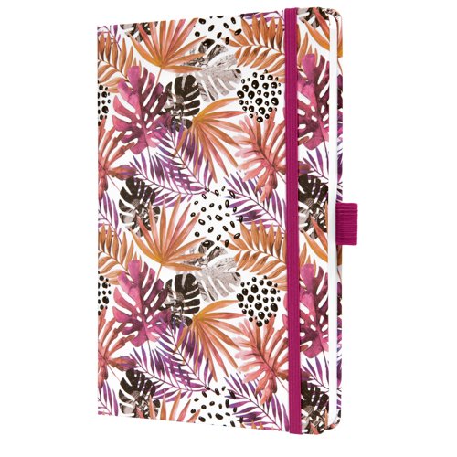 Jolie Notebook A5 13.50x20.30x1.60cm lined Apricot Jungle Fever apricot/violet/purple hardcover 174 p. 80 gsm FSC-certified elastic fastener pen loop 