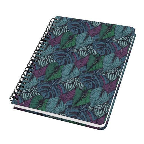 Jolie Spiral Notebook A5 16.20x21.50x1.80cm dotted Jungle Dreams purple/turquoise/green hardcover 120 p. 100 gsm FSC-certified ECF paper wood and acid