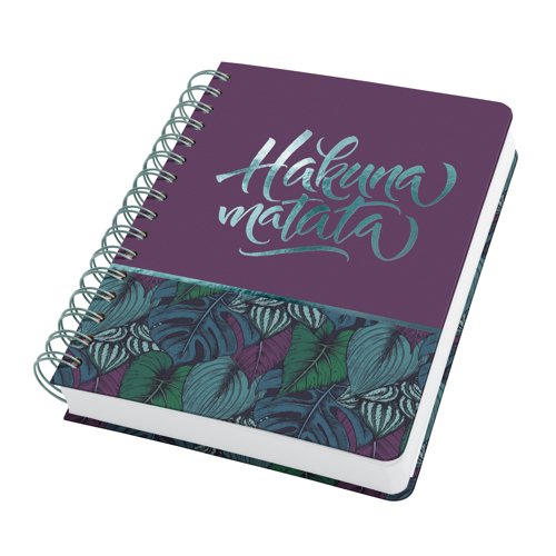 Jolie Spiral Notebook A5 16.80x21.50x2.80cm dotted Jungle Dreams purple/turquoise/green hardcover 240 p. 120 gsm FSC-certified paper ECF paper wood an