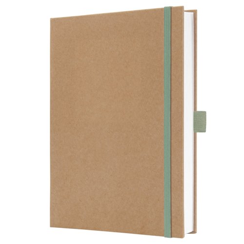 Jolie Notebook A5 15.20x20.30x1.90cm blank Pure Mint mint green/brown hardcover 192 p. 100 gsm FSC-certified elastic fastener pen loop Ribbon markers: