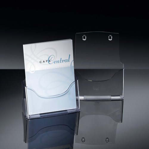 Table-top literature holder Acrylic Filling depth: 30mm slip-proof 1 compartment crystal clear acrylic : 2mm Filling format: A4 240x290x90mm.