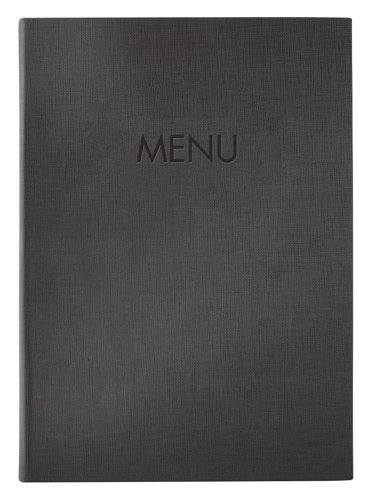 Menu folder mit blind debossing rubber binding Capacity: 8 pages A4 anthracite PU PP 240x340x15mm.
