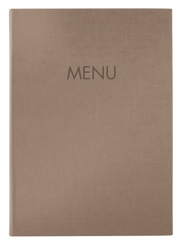 Menu folder mit blind debossing rubber binding Capacity: 8 pages A4 beige PU PP 240x340x15mm.