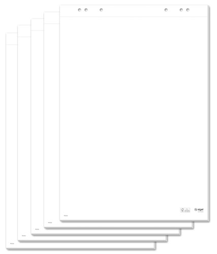Sigel Flipchart pad blank white universal punching perforated FSC-certified 680x990mm paper 5 piece 20 sheets