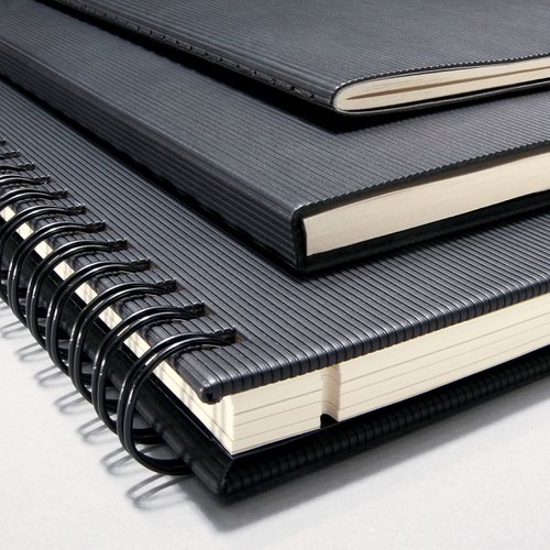 Sigel CONCEPTUM A5 Casebound Hard Cover Notepad 2 Hole Punched Ruled 120 Detachable Pages Black CO803