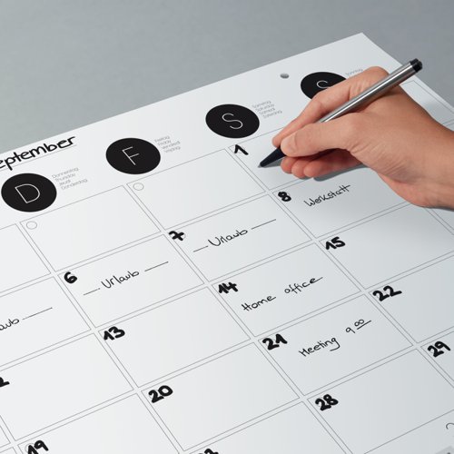 SIGEL's tear-off paper desk pad is decorative, practical, and protects your desk from ink and hot cups, both in your on-site office and home office. Quality made in Germany - the paper desk pad ”Monthly Planner” with calendar for 3 years (DE, EN, FR, NL) in the approx. A2 format (59,5 x 41 cm) provides protection, plenty of space for writing on its 12 sheets, and is extremely durable.