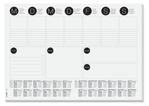 Desk Pad Weekly Planner with 2 Year Planner A3 80gsm 30 Sheets - HO506 Desk Mats 21972SG