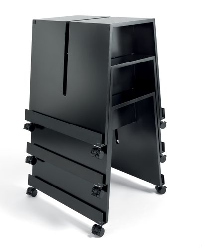 Meet up Stand 523 x 464 x 550mm - Black Laquered MDF Drywipe Board Accessories MU050