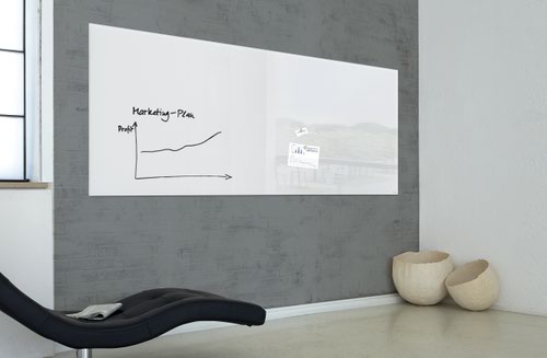 SIGEL Glass whiteboard Artverum - TUEV-approved - 200 x 100 cm - white - safety glass Glass Boards GL225