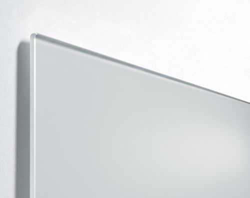 Wall Mounted Magnetic Glass Board 1500x1000x18mm - Matt Super White