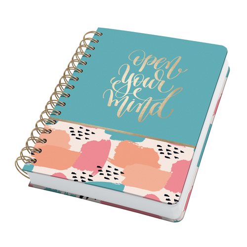 SIGEL Spiral notebook Jolie Brush Marks Dot Grid (Dotted) 120 gsm A5 Turquoise/Apricot/Pink Hard Cover