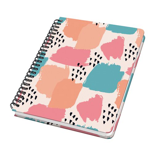 SIGEL Spiral notebook Jolie Brush Marks Dot Grid (Dotted) 100 gsm A5 Turquoise/Apricot/Pink Hard Cover
