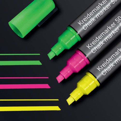 Sigel Chalk markers M chisel tip 1-5mm Ast 3 Colours 