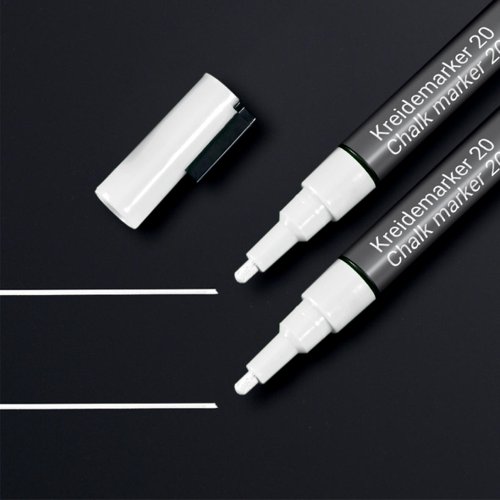 Sigel Chalk markers S round nib 1-2mm White Pk2
