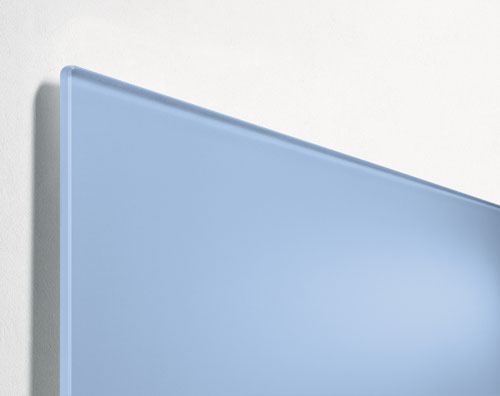 Wall Mounted Magnetic Glass Board 600x400x15mm - Matt Pastel Blue Glass Boards GL513