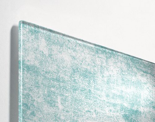 GL297 | The Artverum magnetic glass board with its writable surface is the modern alternative to a pinboard. This designer magnetic glass board adds a special decorative touch to any room. The matt magnetic glass board in the 130 x 55 cm format, Turquoise Wall design in turquoise, white is bound to impress due to its colour brilliance and absolute sharpness of detail. The matt surface minimises glare and there is practically no reflection from any angle, even in difficult lighting conditions.Box contents: 1x Magnetic Glass Board, screws, anchors for solid walls, mounting instructions incl. drilling template, 2 extra-strong SuperDym magnets GL705 (silver, cube design)