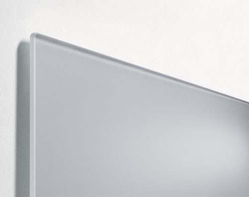Wall Mounted Magnetic Glass Board 600x400x15mm - Matt Light Grey